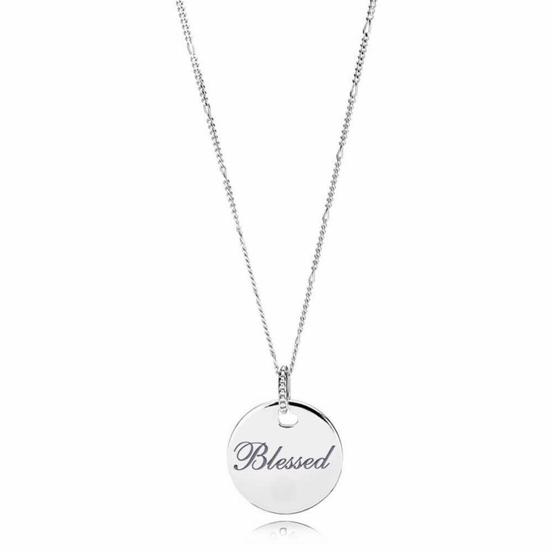 Pandora Blessed Disc Pendant and Necklace Chain Silver Egypt GV7150928